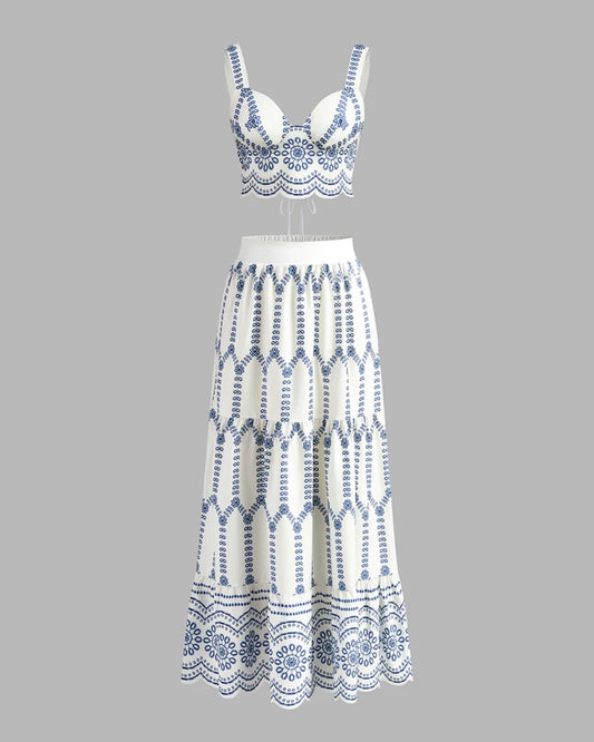Victoria - Conjunto falda estampada con cordón