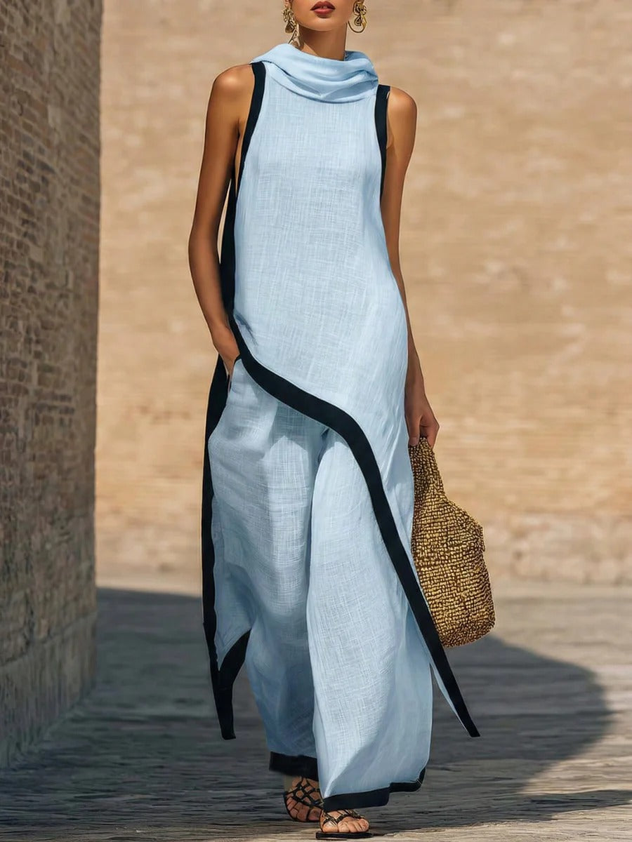 Luna - Conjunto elegante de dos piezas con corte artístico