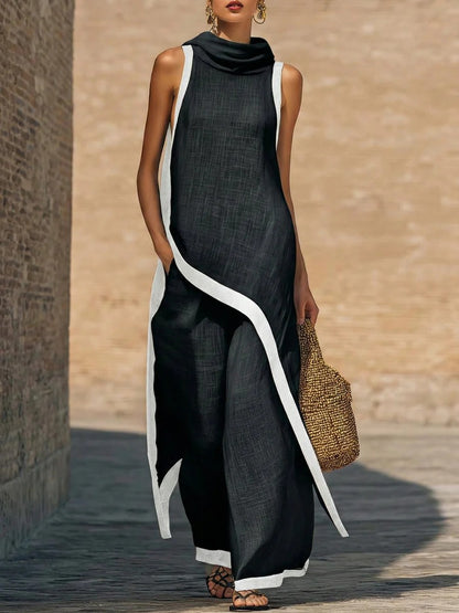 Luna - Conjunto elegante de dos piezas con corte artístico