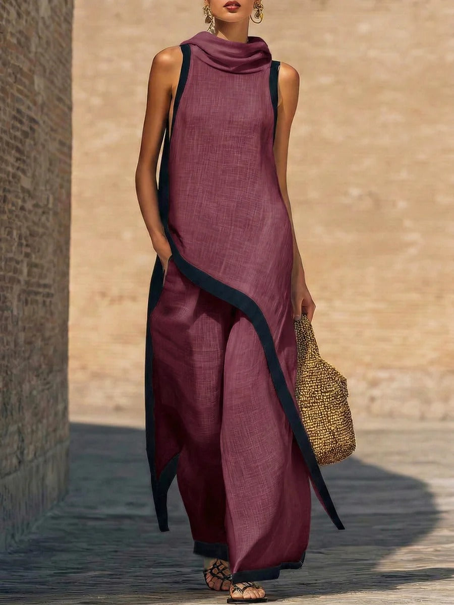 Luna - Conjunto elegante de dos piezas con corte artístico