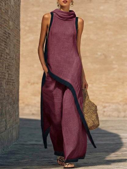 Luna - Conjunto elegante de dos piezas con corte artístico