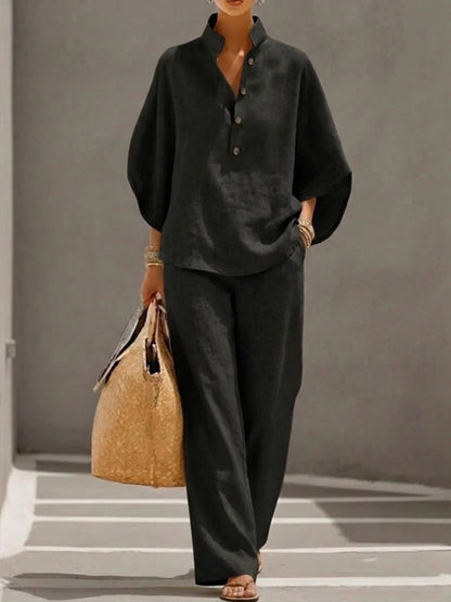 Mía - Conjunto Mangas Murciélago Pantalón Ancho