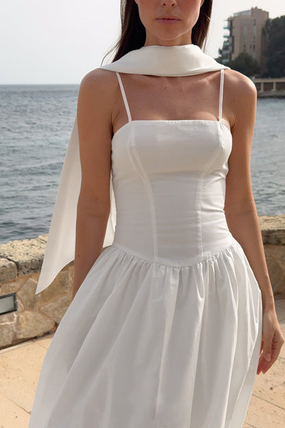 Bianca - Vestido maxi de algodón con detalle de lazo