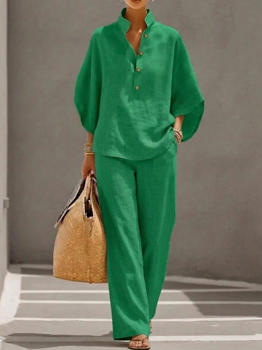 Mía - Conjunto Mangas Murciélago Pantalón Ancho