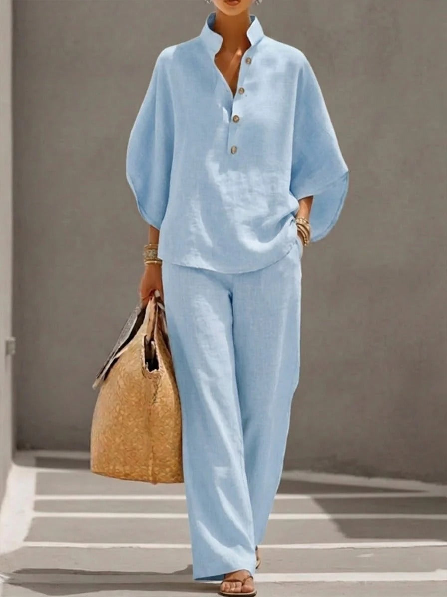 Mía - Conjunto Mangas Murciélago Pantalón Ancho